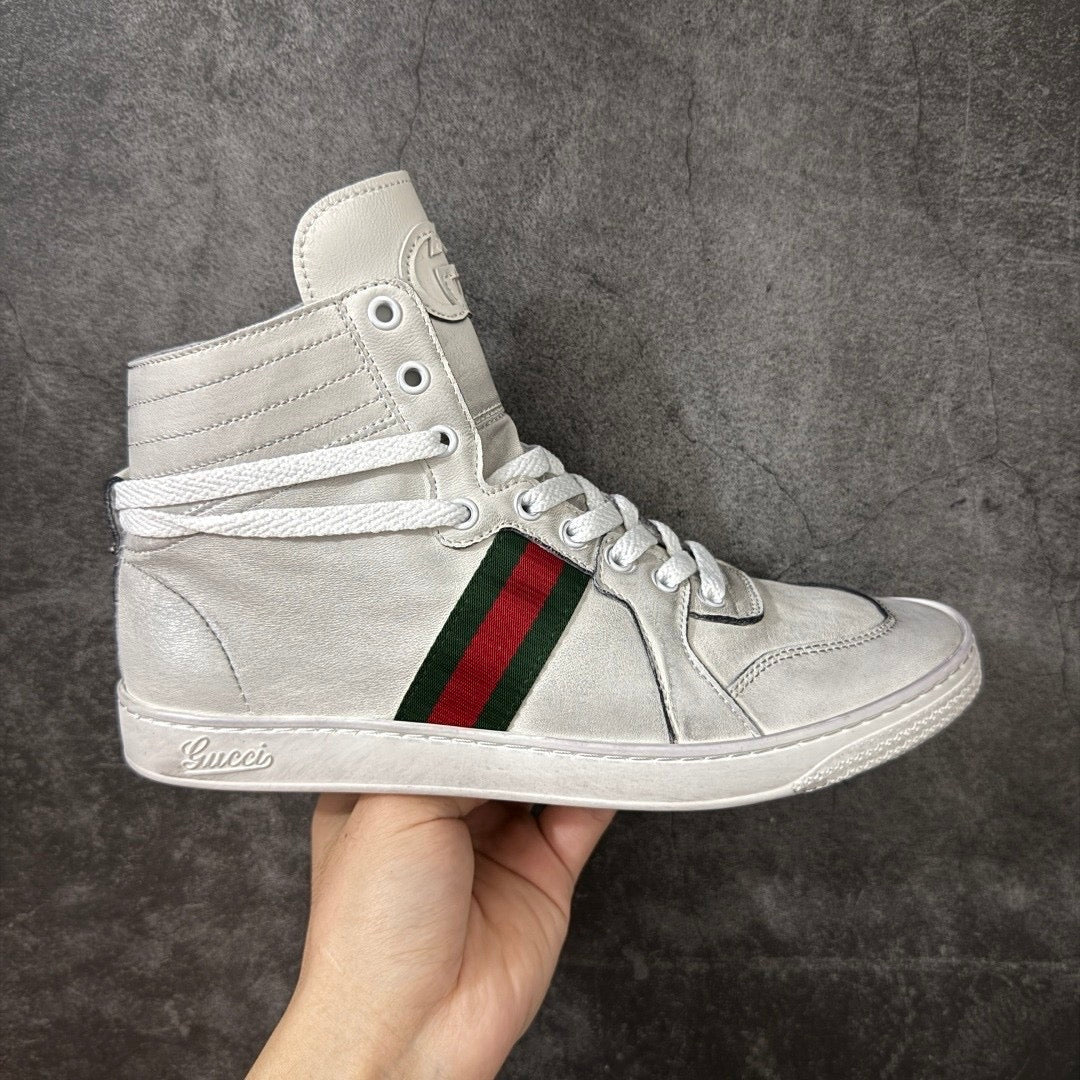 Gucci Men’s Coda Leather High-Top Sneakers White